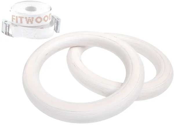 FitWood ULPU MINI Gymnastikringar 25mm - Glazing yta / Vit Rem